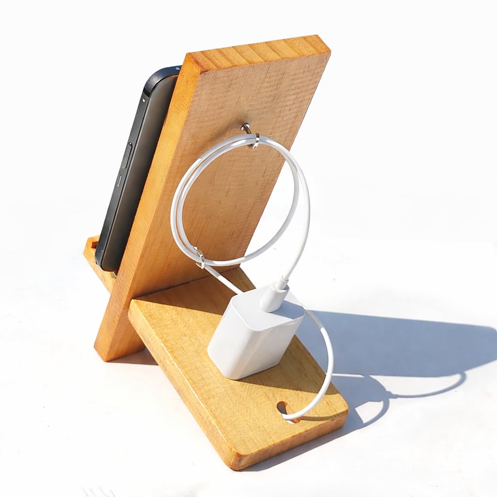 Mobile Phone Stand with Charging Cable Management And Adapter Holder