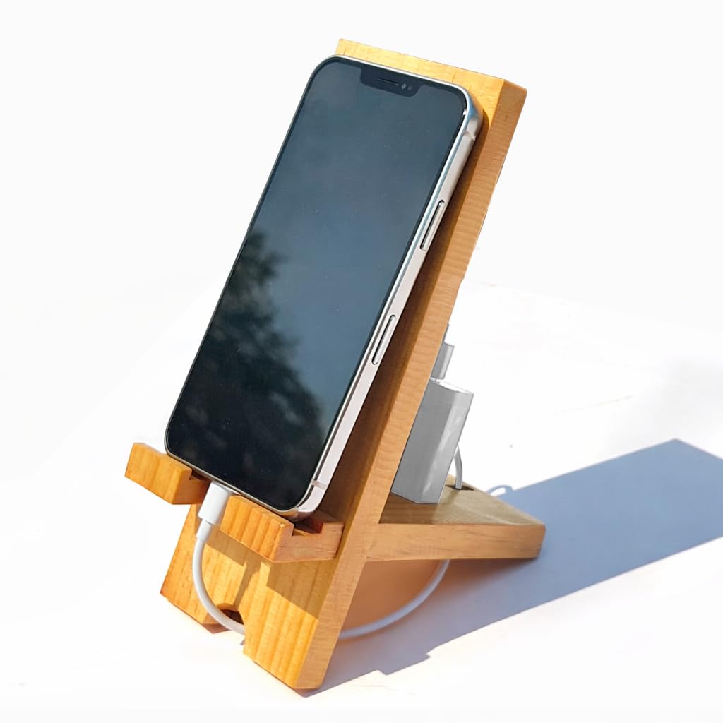 Mobile Phone Stand with Charging Cable Management And Adapter Holder