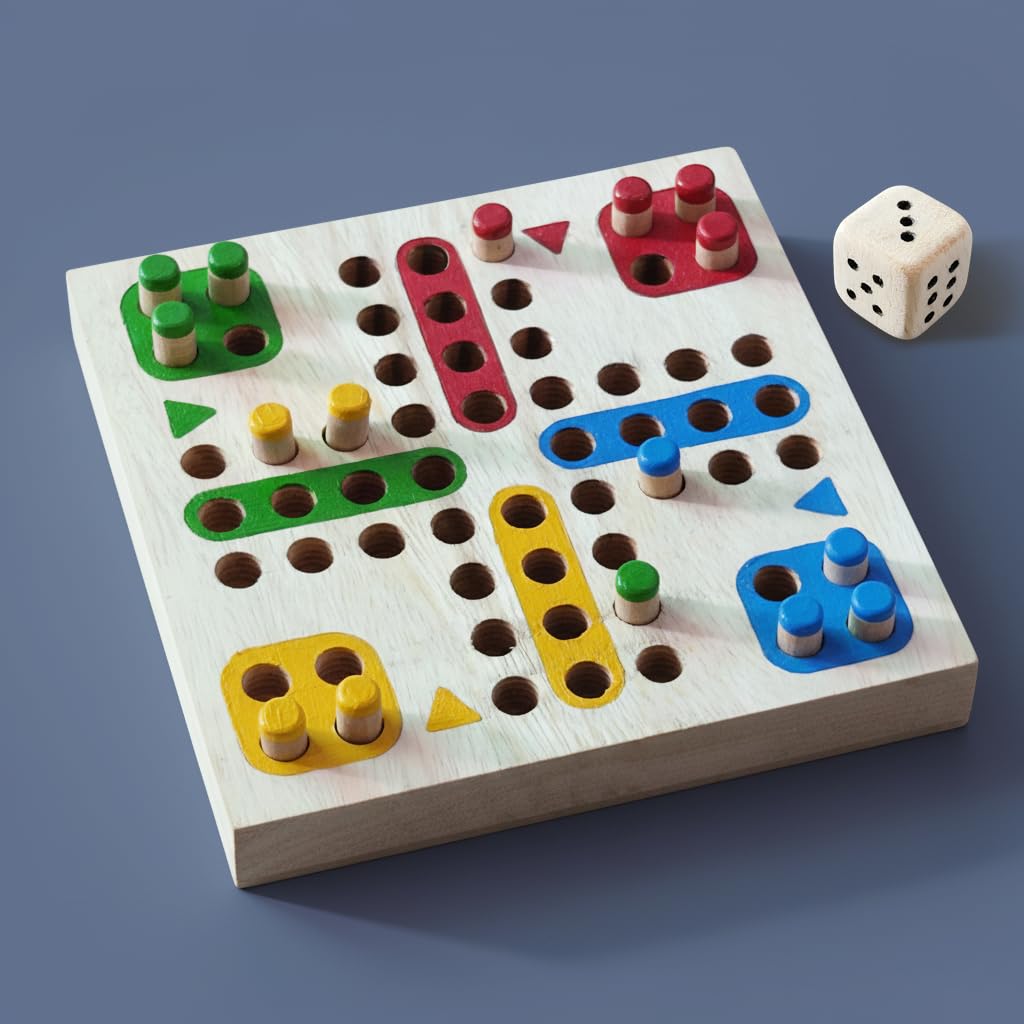 Ludo Board Game for Kids And Adults, Compact Travel Edition