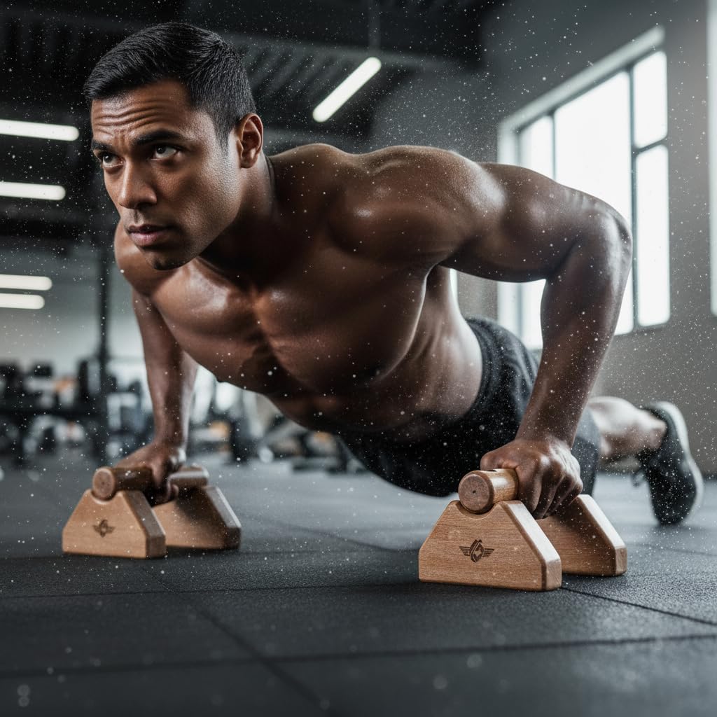 Wooden Push Up Bar Stand for Home And Gym Workouts