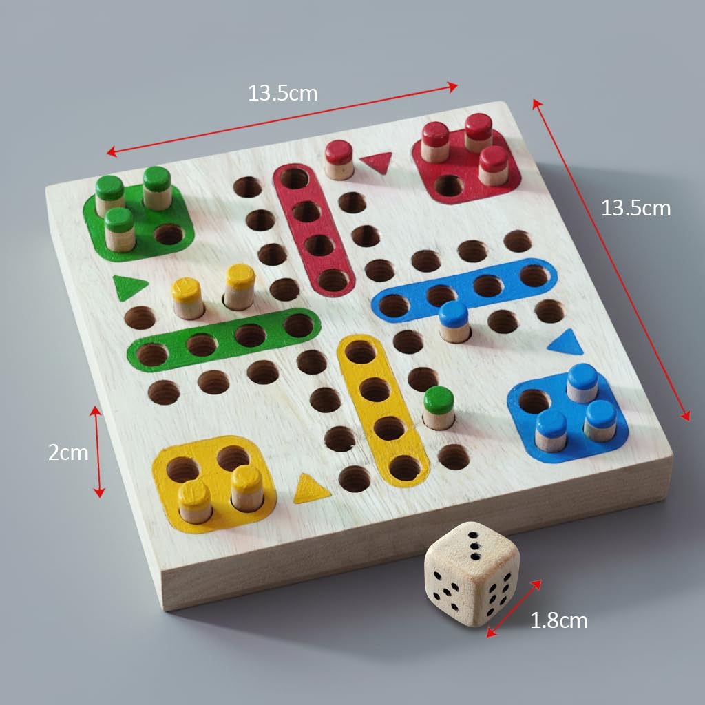 Ludo Board Game for Kids And Adults, Compact Travel Edition