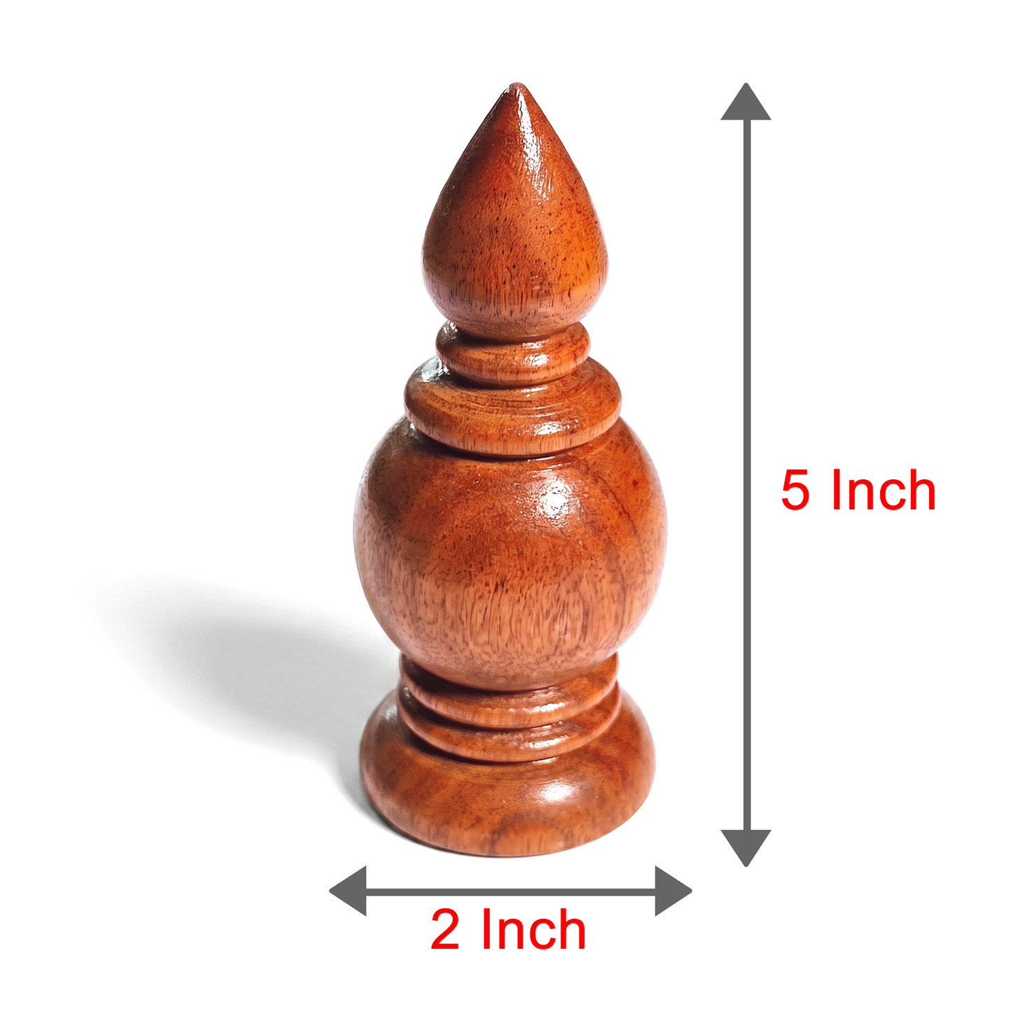 Wooden Kalash for Home Temple & Mandir - 5 Inch Height